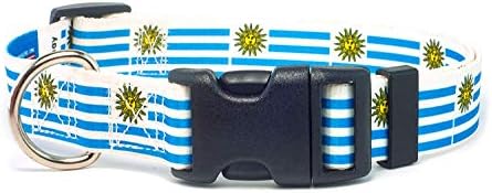 צווארון כלבים אורוגוואי | דגל אורוגוואי | Slip-On Martingale | מיוצר ב- NJ, ארהב | לכלבים גדולים | רוחב 1 סנטימטר